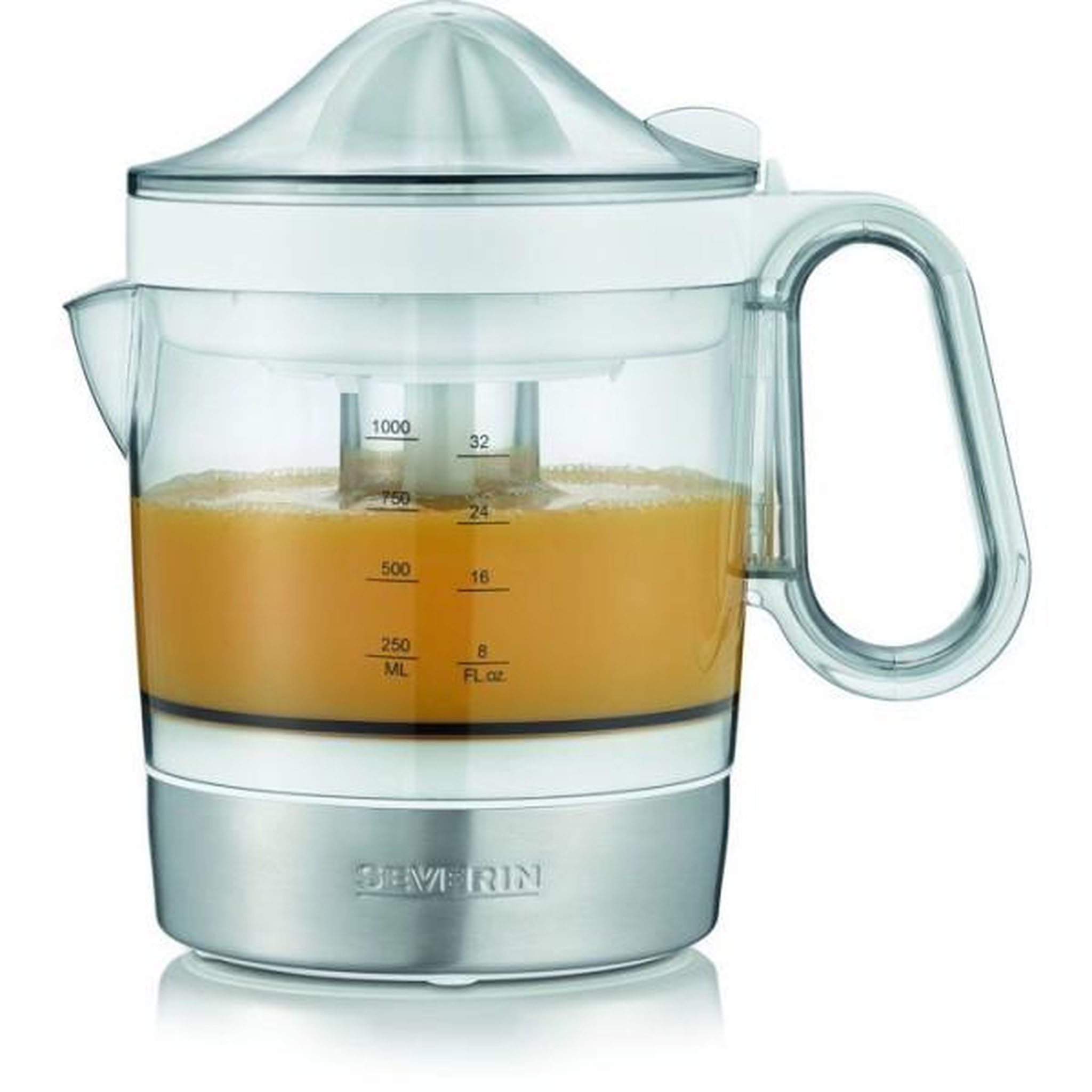 SEVERIN Presse Agrume Electrique  1L - SEVERIN - CP3535 - Avec 2 cônes amovibles - réservoir XXL de 1L - 40 W - blanc