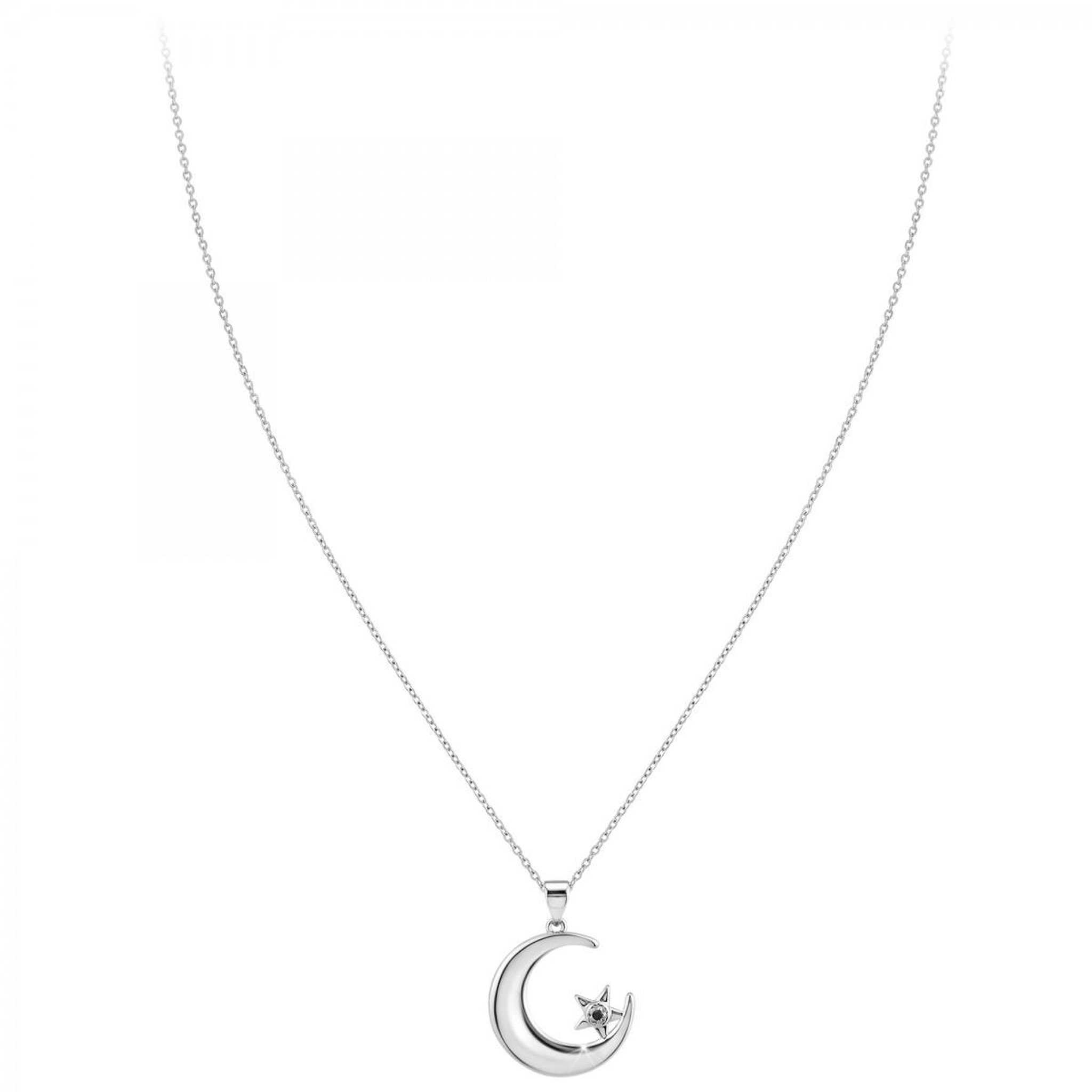 Voir la diapositive 3 : SC CRYSTAL Collier Lune par SC Crystal orné d'un véritable diamant noir