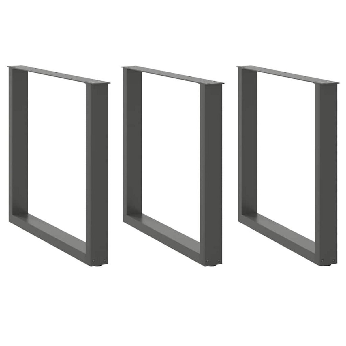 VIDAXL Pieds de table basse forme de U 3 pcs anthracite 90x(72-73) cm