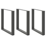 VIDAXL Pieds de table basse forme de U 3 pcs anthracite 90x(72-73) cm