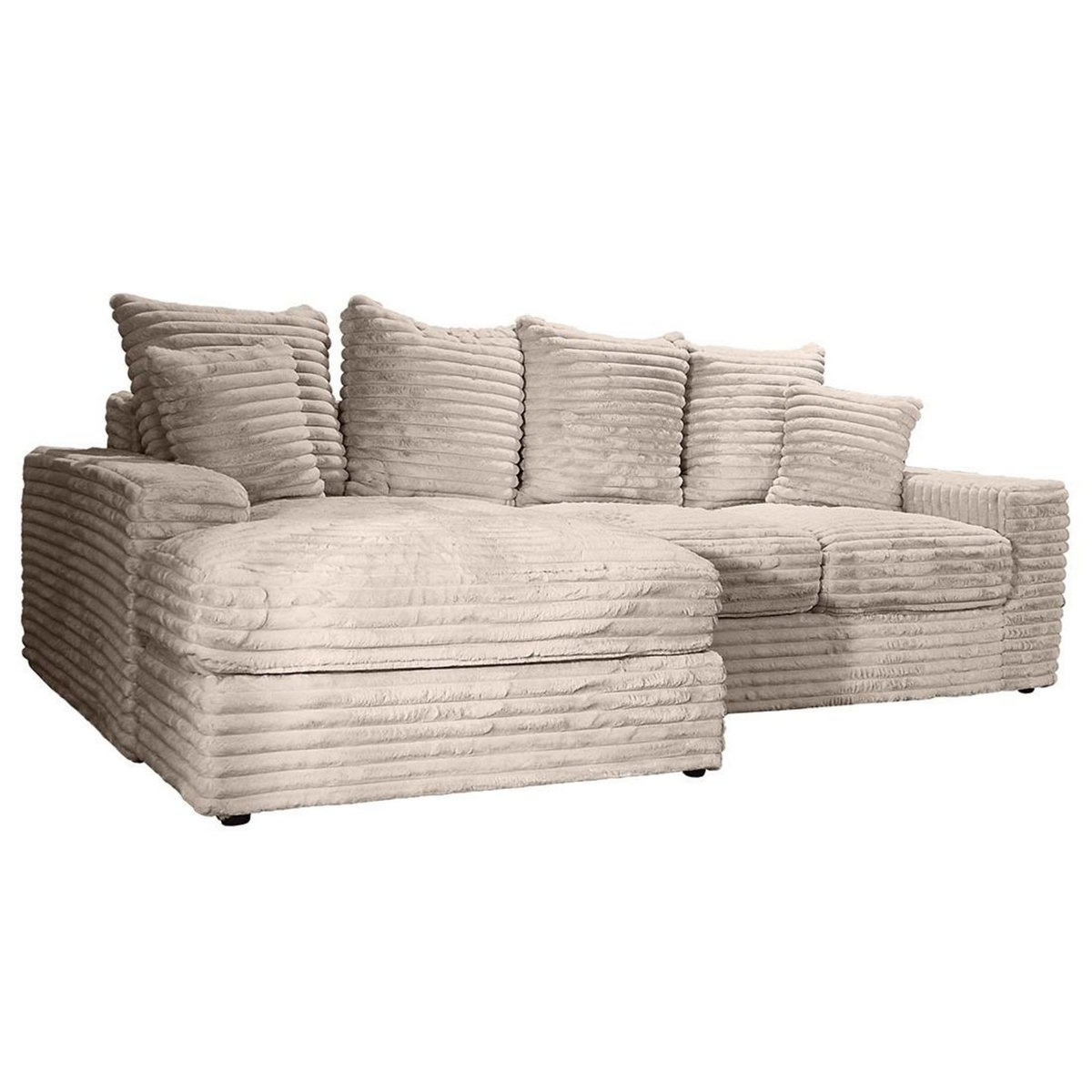 LISA DESIGN Andy - canapé d'angle gauche 4 places en fausse fourrure côtelée