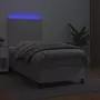 VIDAXL Sommier a lattes de lit avec matelas et LED Blanc 80x200 cm