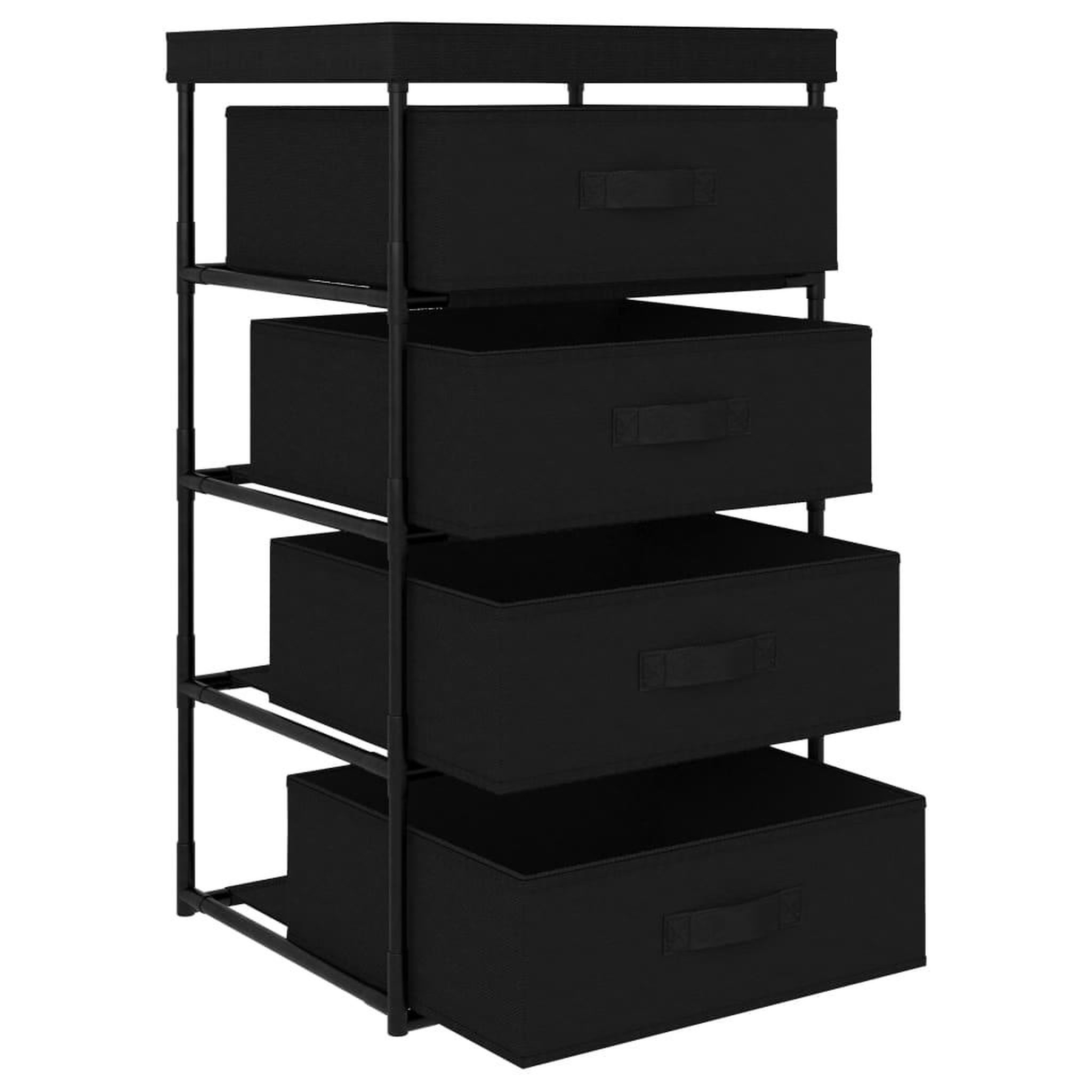 Voir la diapositive 3 : VIDAXL Etagere de rangement avec 4 paniers en tissu Acier Noir