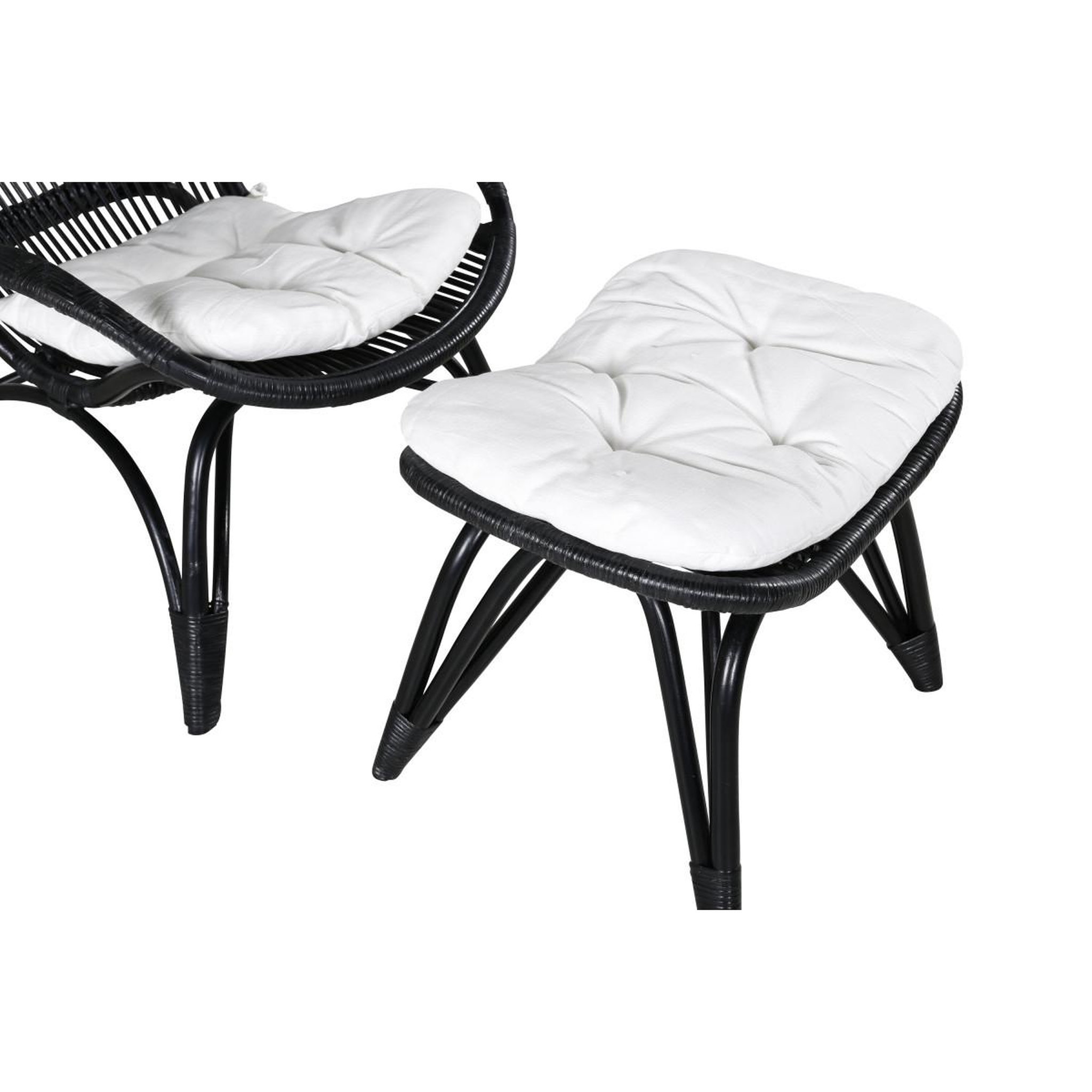 Voir la diapositive 2 : Paris Prix Fauteuil de jardin & repose-pieds  ella  98cm noir