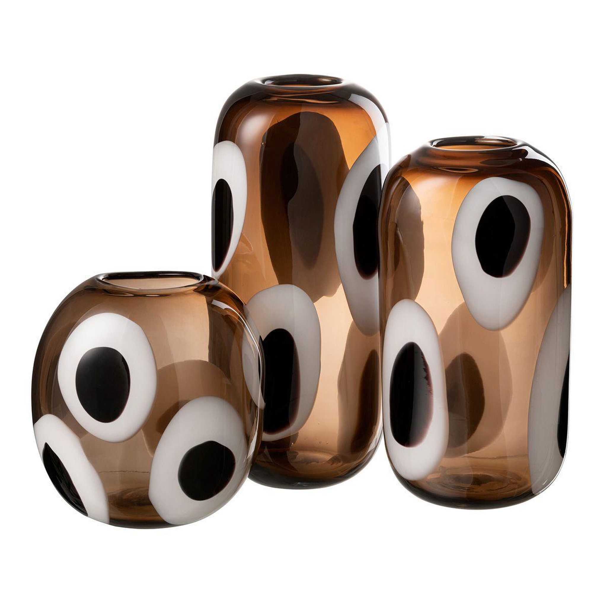 Voir la diapositive 2 : J-LINE Vase design en verre  izzy  32cm marron
