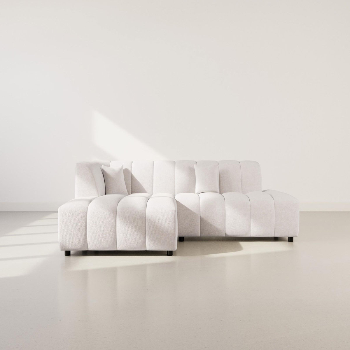 LISA DESIGN Curtis - canapé d'angle gauche 4 places sans accoudoir en tissu texturé