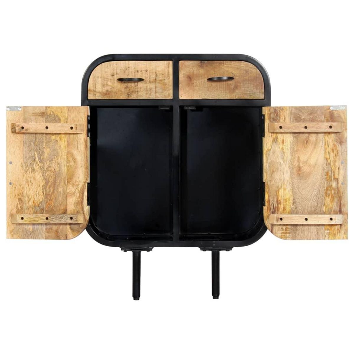 VIDAXL Buffet 60x30x75 cm Bois de manguier massif et fer