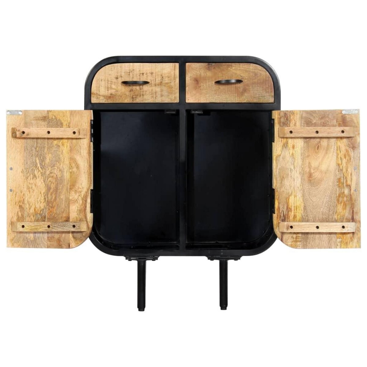 VIDAXL Buffet 60x30x75 cm Bois de manguier massif et fer