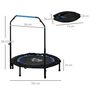 Voir la diapositive 3 : HOMCOM Trampoline de fitness gym pliable - poignée réglable, 28 ressorts - Ø 102 cm - noir bleu