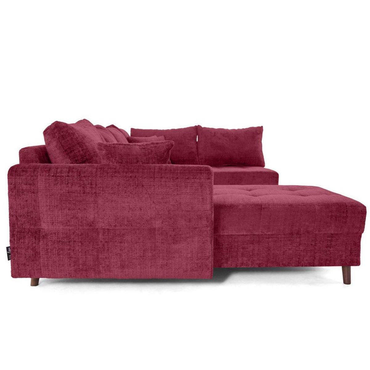 LISA DESIGN Rune - canapé panoramique d'angle droit 7 places en velours texturé