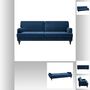 Voir la diapositive 3 : ATMOSPHERA Canapé convertible en velours Tova 3 places - Bleu nuit