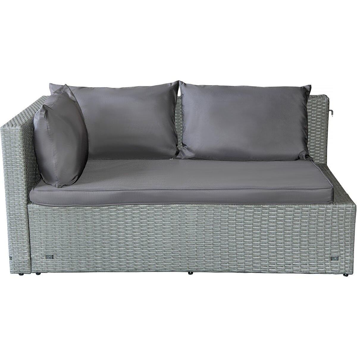 Habitat et Jardin Salon de jardin bas en résine tressée  Diya  3 places - Gris