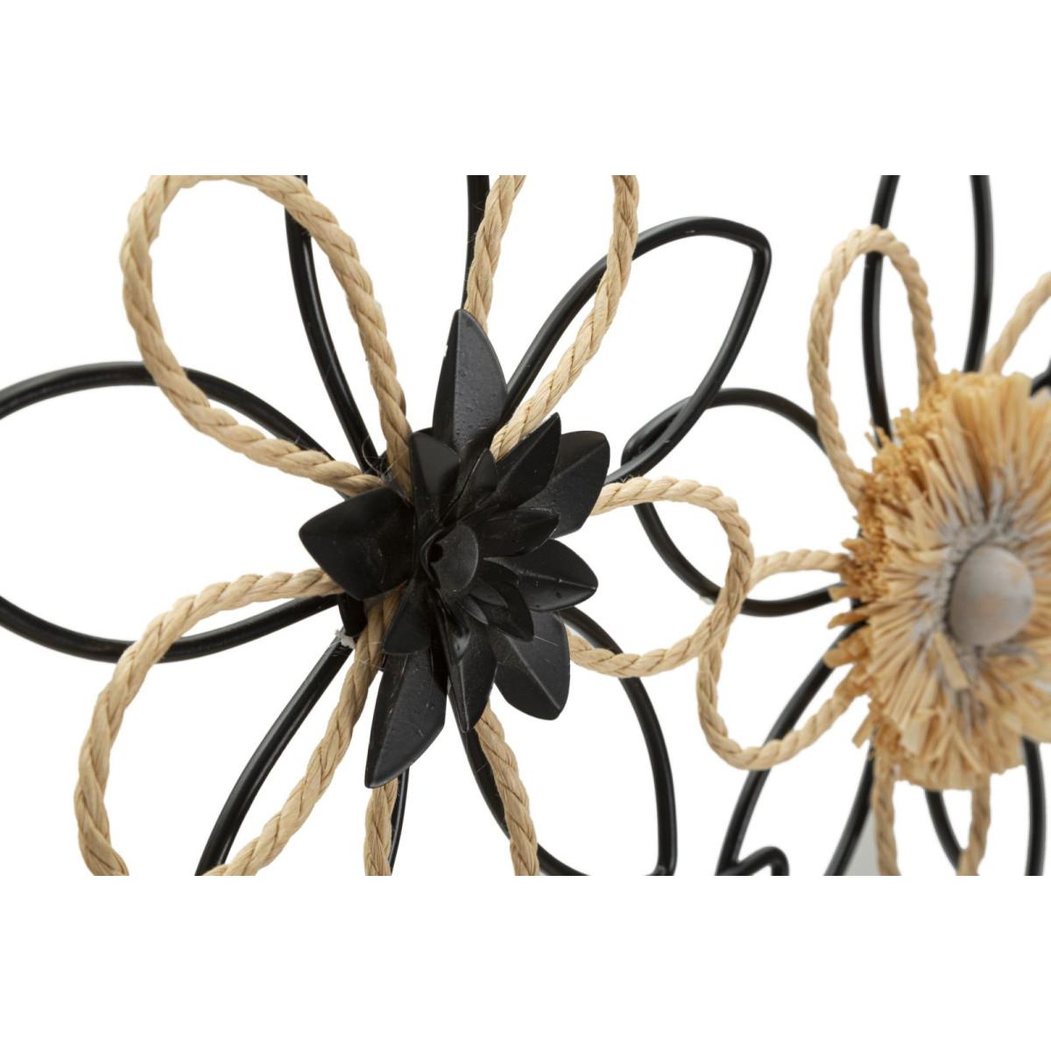 Voir la diapositive 4 : Paris Prix Décoration murale en métal  flow  60cm noir & naturel