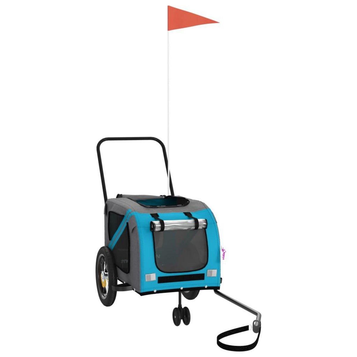 VIDAXL Remorque de velo pour animaux de compagnie bleu et noir