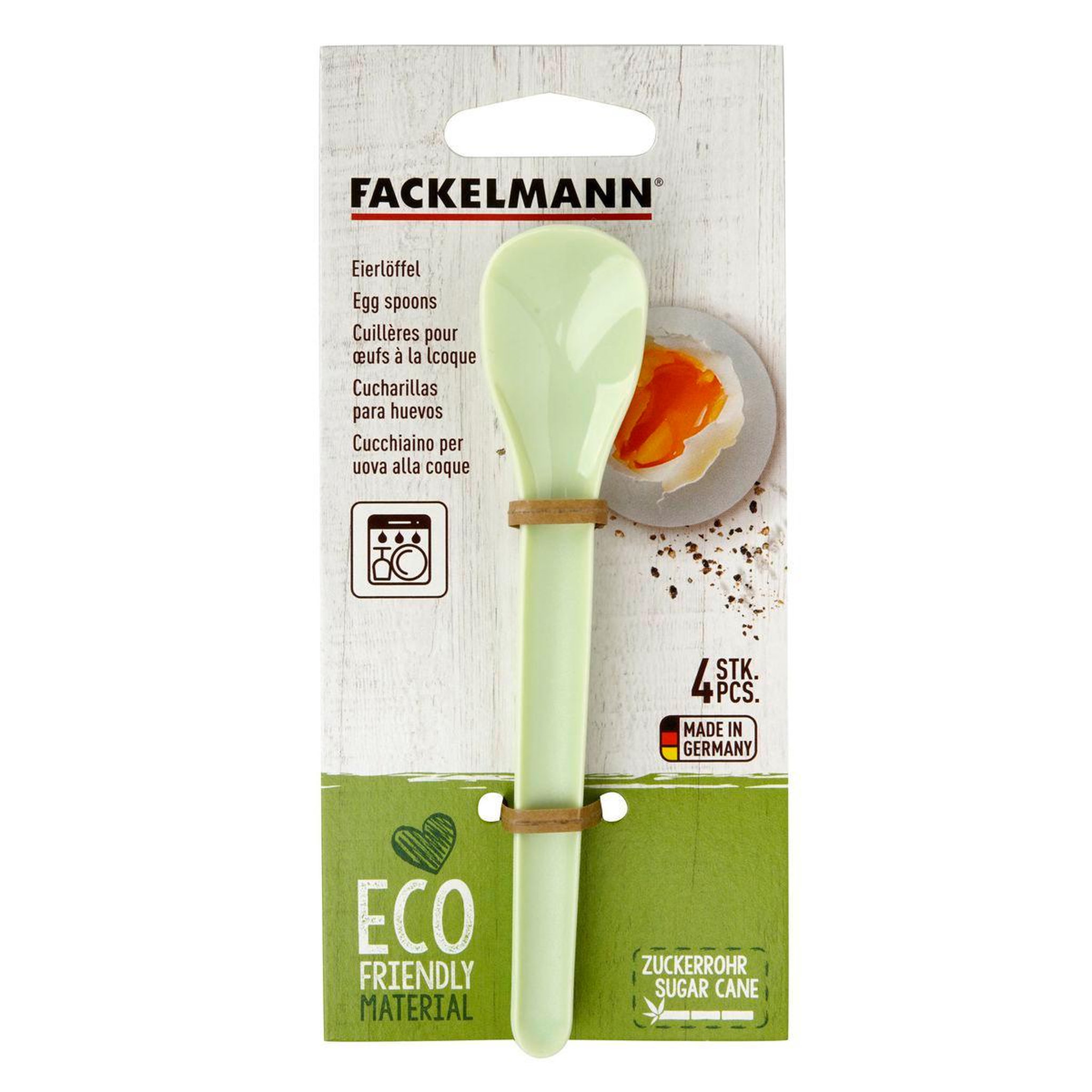 Voir la diapositive 4 : Fackelmann Lot de 4 cuillères à œuf fackelmann nature