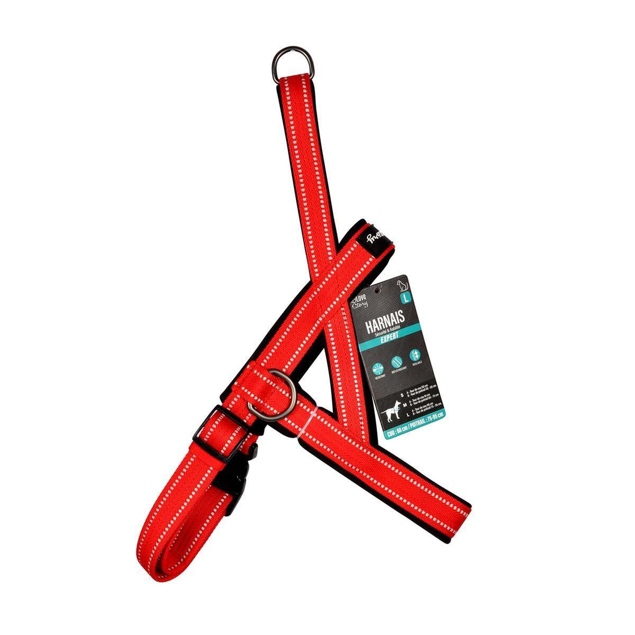 Voir la diapositive 4 : LOVE STORY Harnais norvégien  expert réglable  95cm rouge