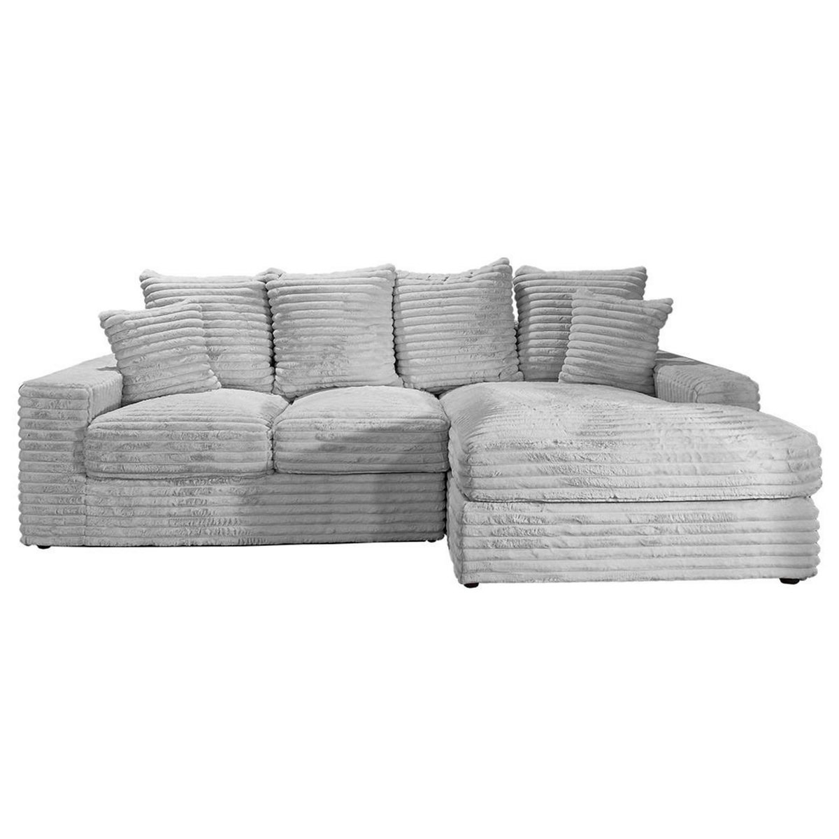 LISA DESIGN Andy - canapé d'angle droit 4 places en fausse fourrure côtelée