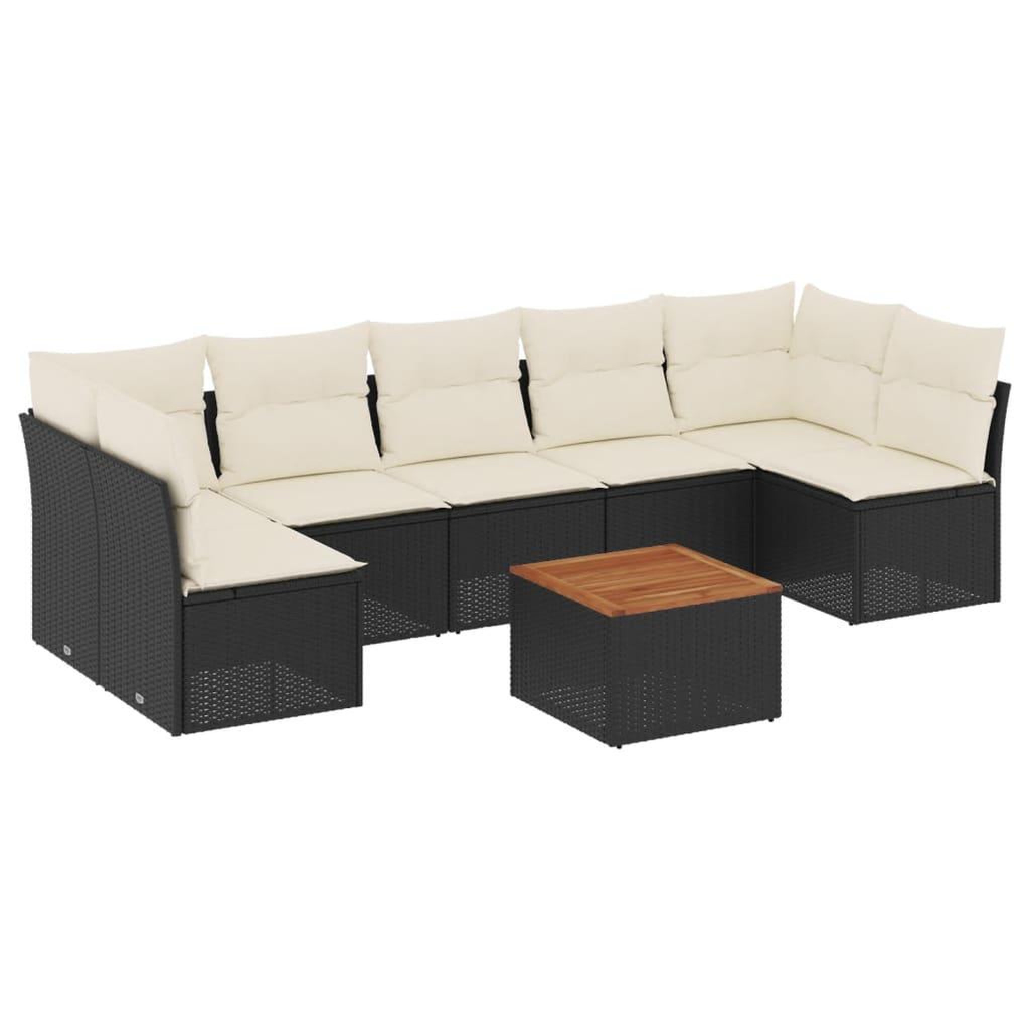 Voir la diapositive 2 : VIDAXL Salon de jardin 8 pcs avec coussins noir resine tressee