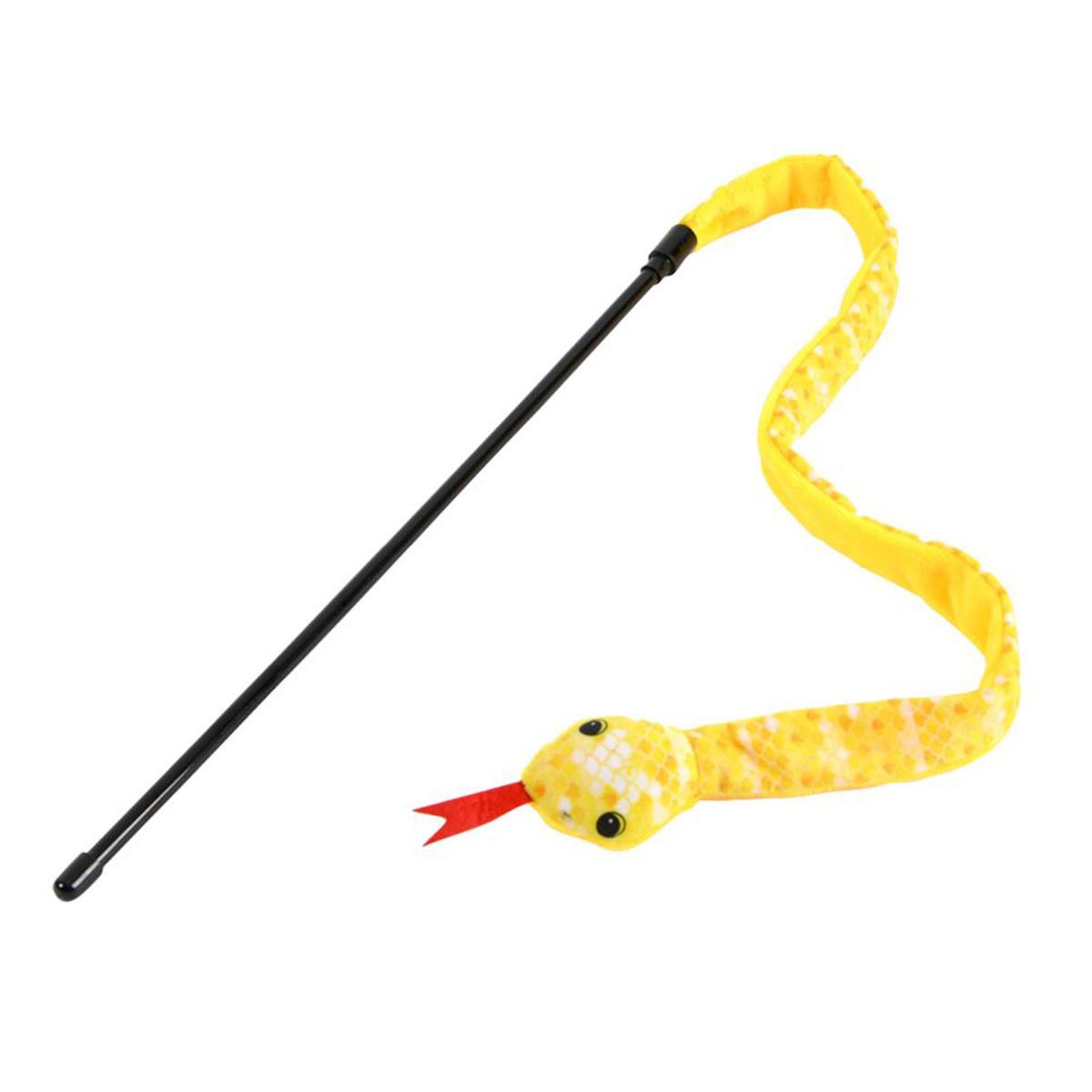 HOMEA Jouet Pour Chat Canne À Pêche  Serpent  40cm Jaune
