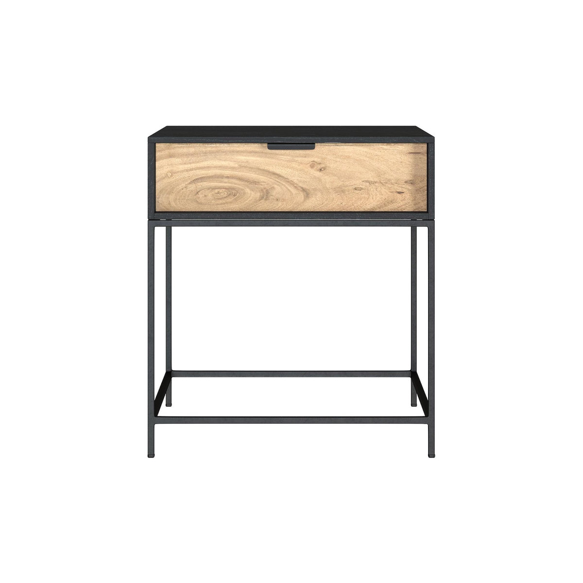 Rendez vous déco Table de chevet 1 tiroir en bois d'acacia et métal noir-Jakson