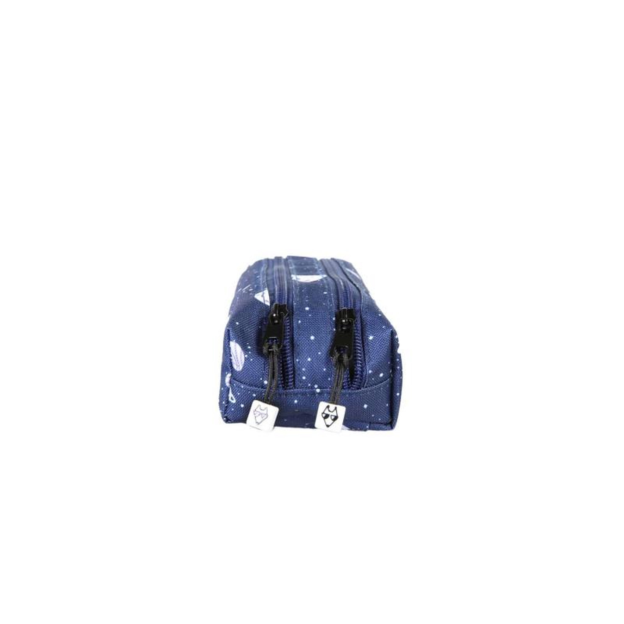 Voir la diapositive 3 : Bagtrotter POL FOX Cosmo trousse scolaire garçon 2 compartiments motif planètes bleu marine