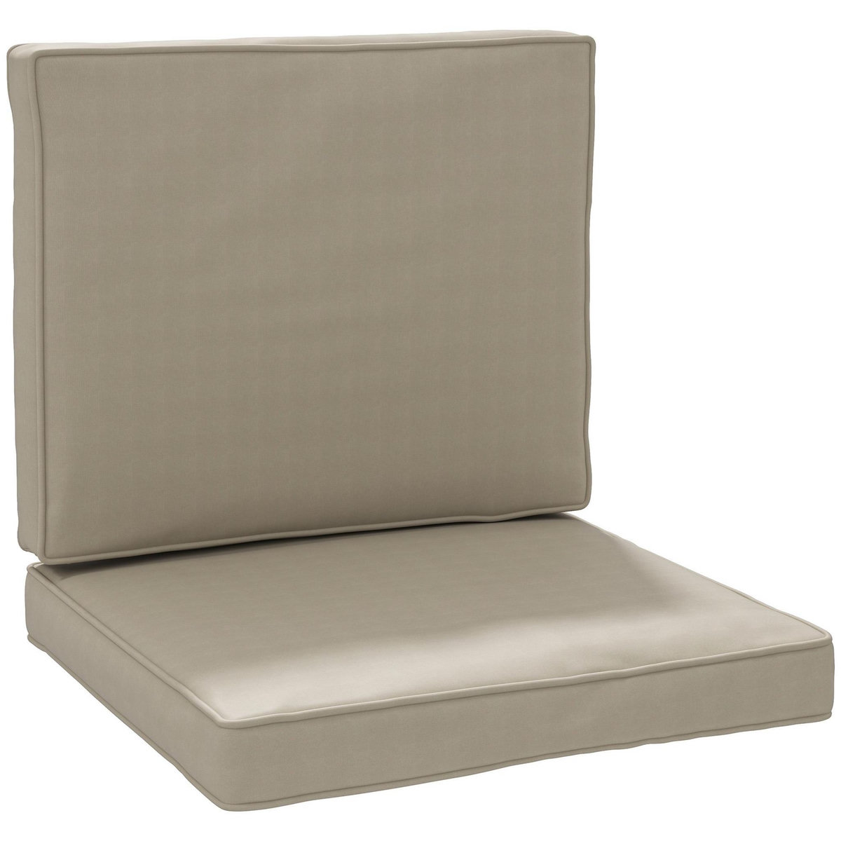 OUTSUNNY Coussins de fauteuil de jardin zippés déhoussables - galettes de chaise de jardin - épais rembourrage 7 cm - polyester haute densité kaki