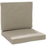 OUTSUNNY Coussins de fauteuil de jardin zippés déhoussables - galettes de chaise de jardin - épais rembourrage 7 cm - polyester haute densité kaki