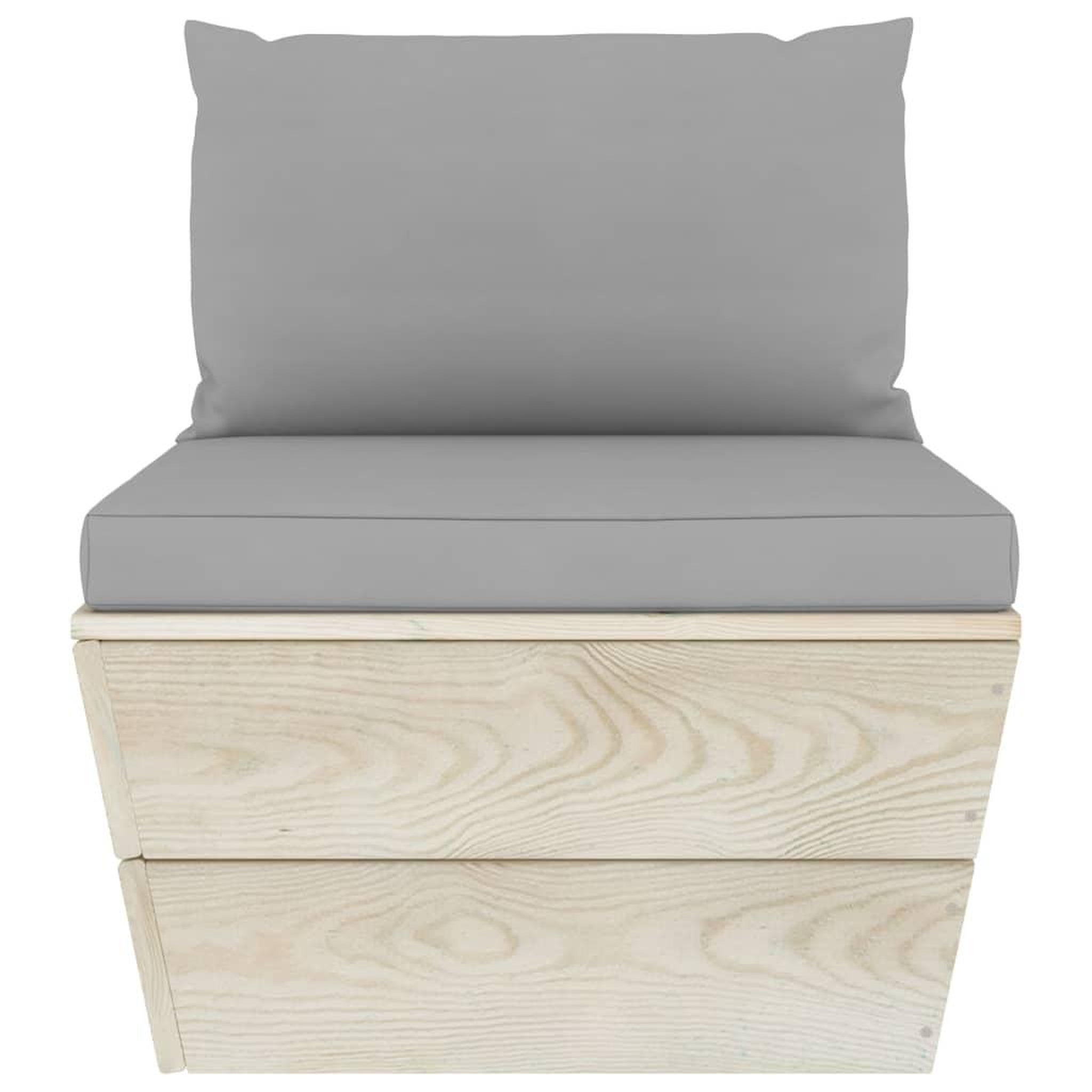 Voir la diapositive 5 : VIDAXL Salon de jardin palette 9 pcs avec coussins bois d'epicea