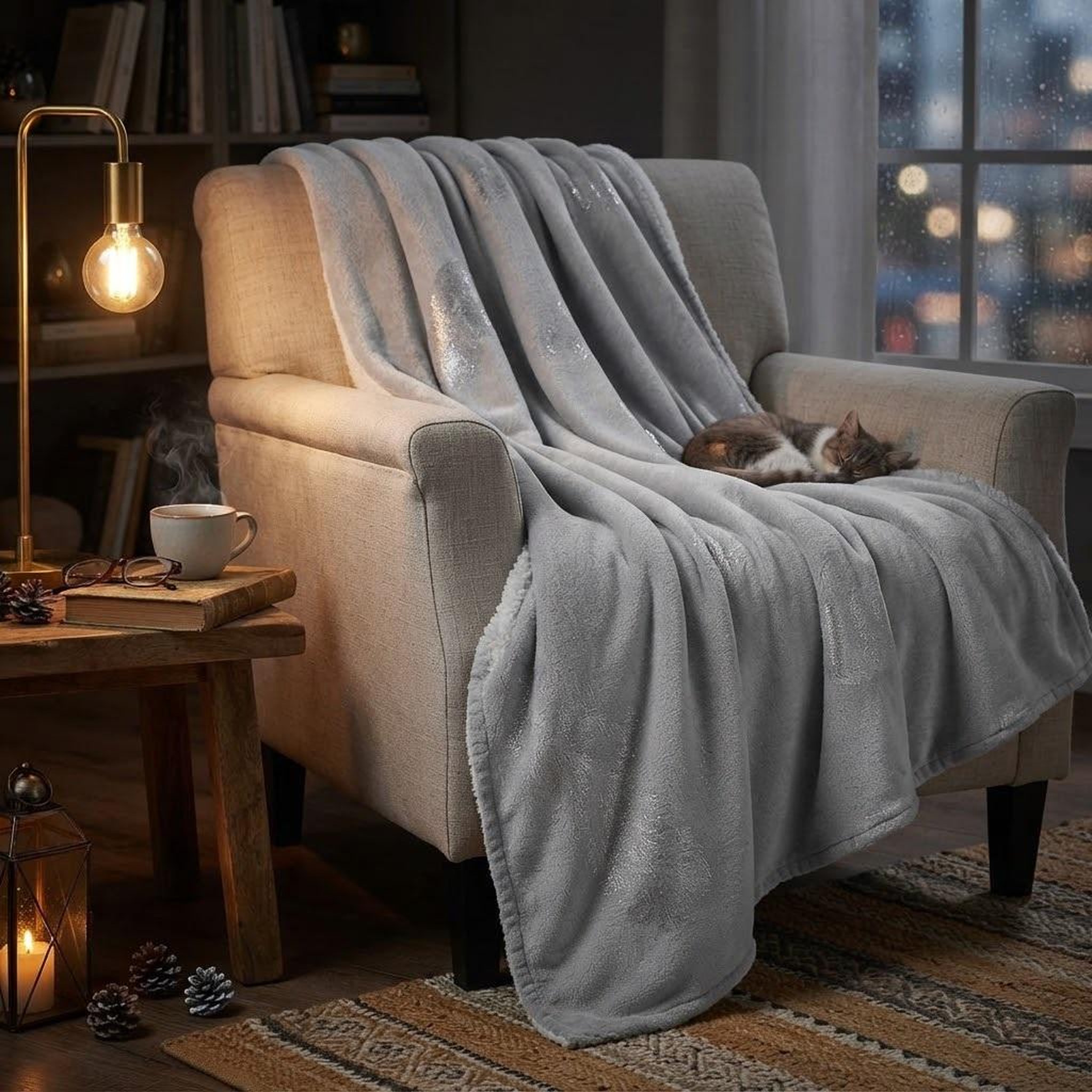 Voir la diapositive 3 : Eden Plaid polaire plumette design et moderne