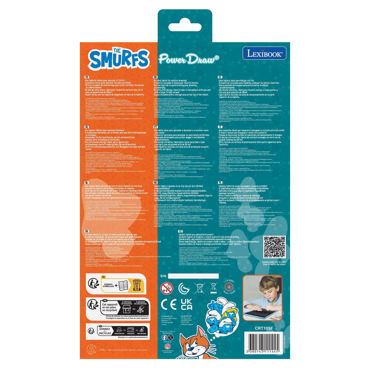 Lexibook Tablette à Dessins électronique multicolore Schtroumpfs