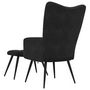 Voir la diapositive 5 : VIDAXL Chaise de relaxation avec tabouret Noir Velours