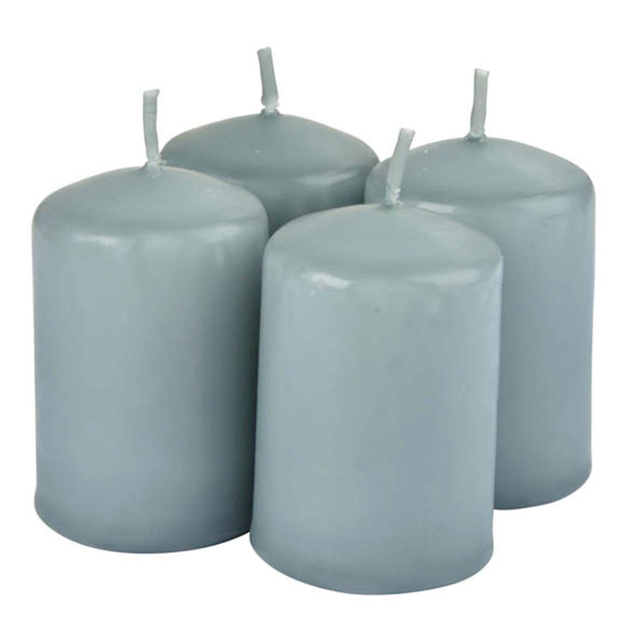 HOMEA Lot de 4 bougies pilier  essentiel ii  6cm fleur de coton