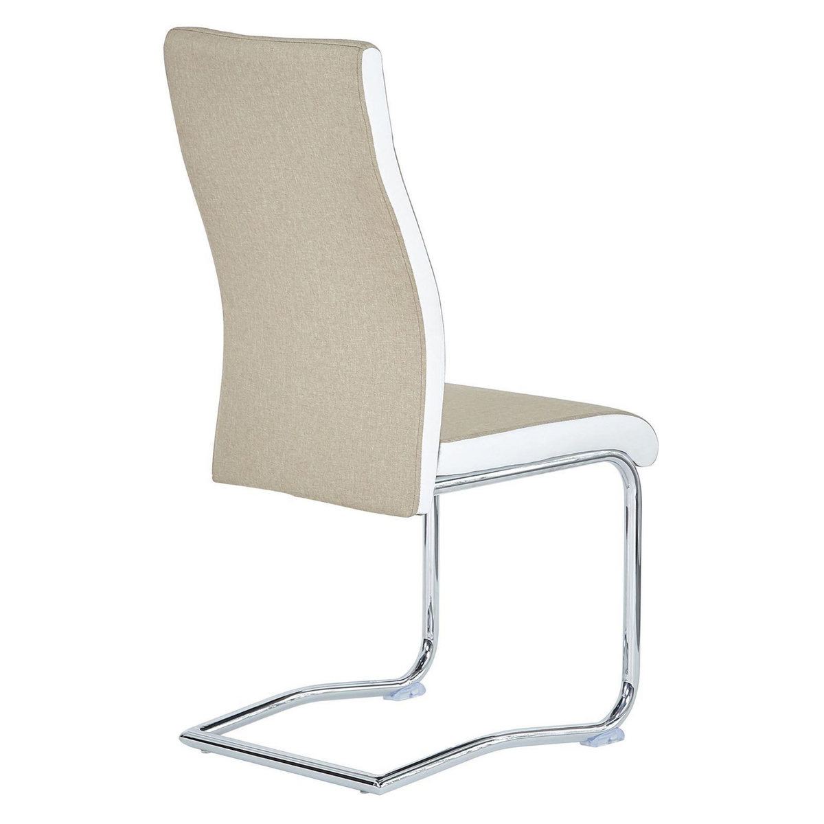 IDIMEX Lot de 4 chaises de salle à manger ALBA, en tissu - Beige et blanc