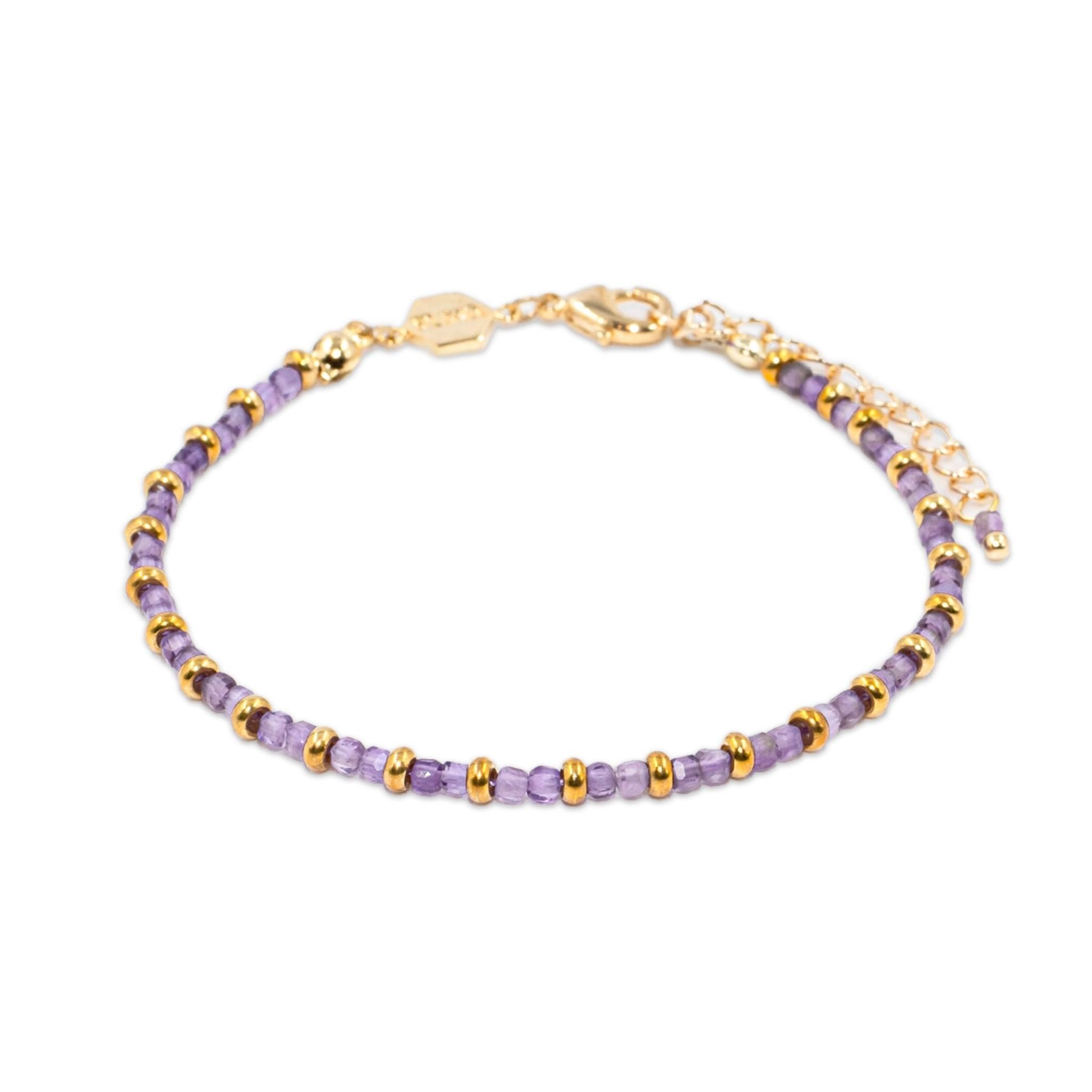 Bracelet Pierre Améthyste 6mm - Galerie de la Pierre