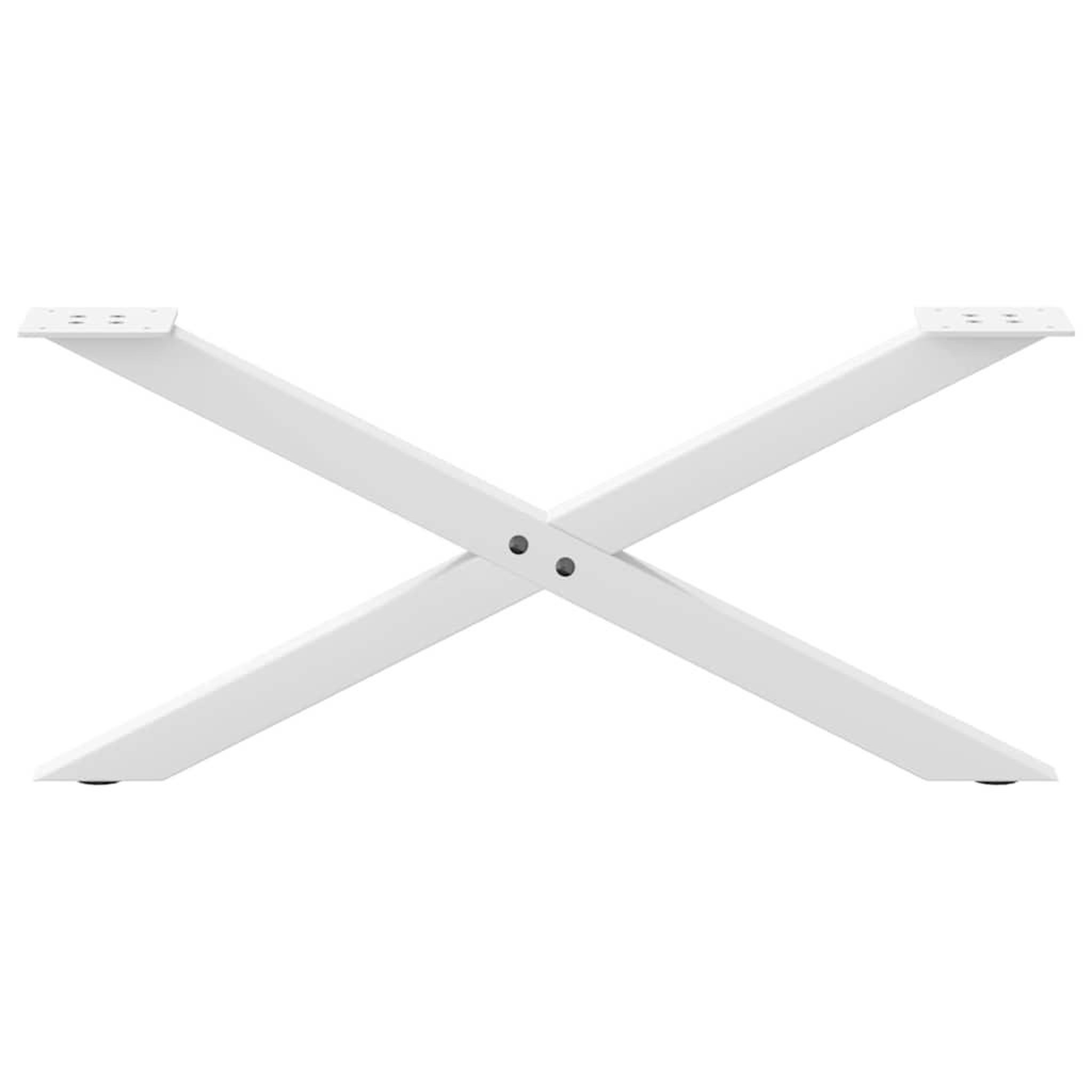 Voir la diapositive 5 : VIDAXL Pieds de table basse forme de X 2 pcs blanc 70x(30-31) cm acier
