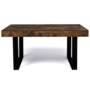 Voir la diapositive 3 : ID MARKET Table à manger rectangle PHOENIX 6 personnes bois effet vieilli et noir 160 cm