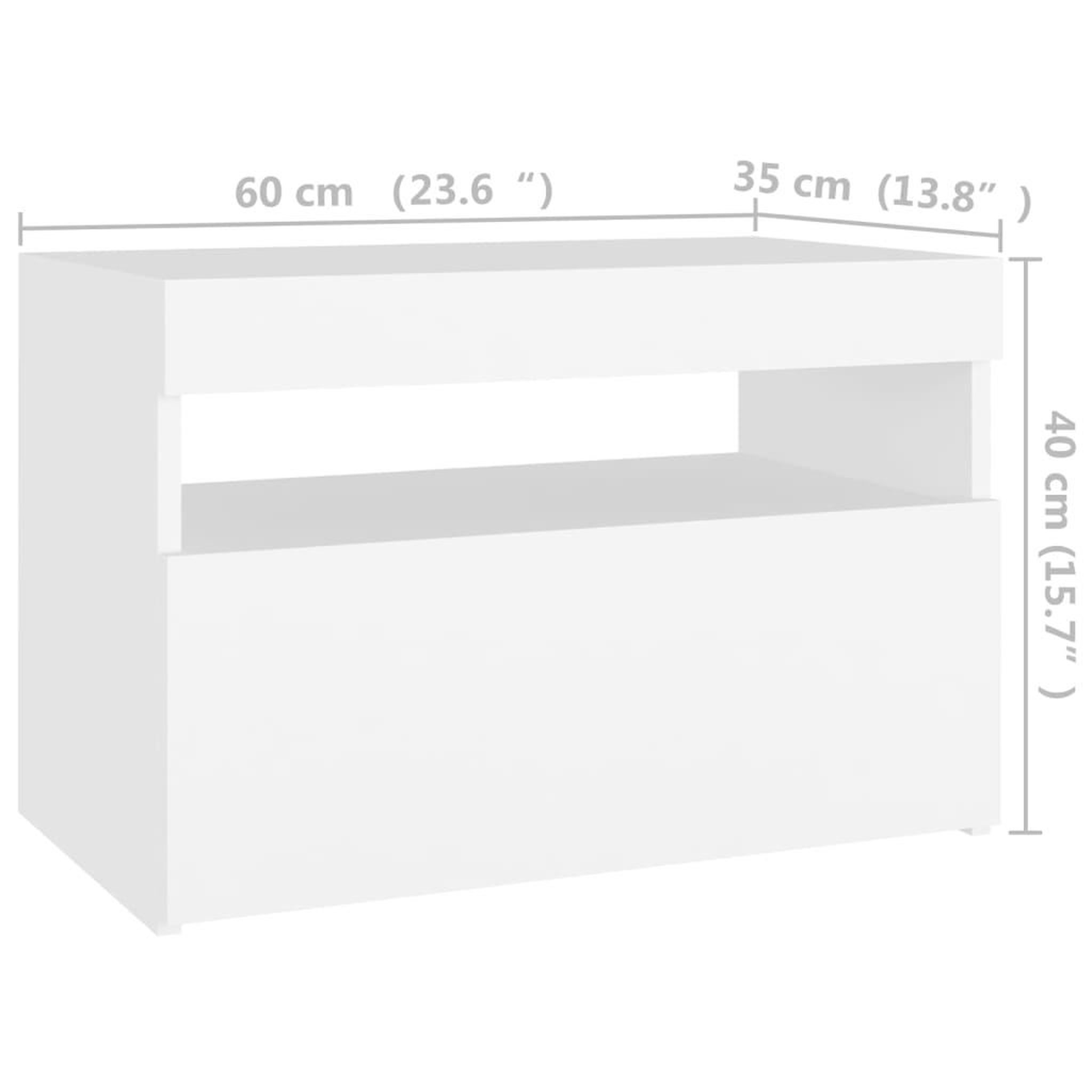 Voir la diapositive 6 : VIDAXL Meubles TV avec lumieres LED 2 pcs Blanc 60x35x40 cm