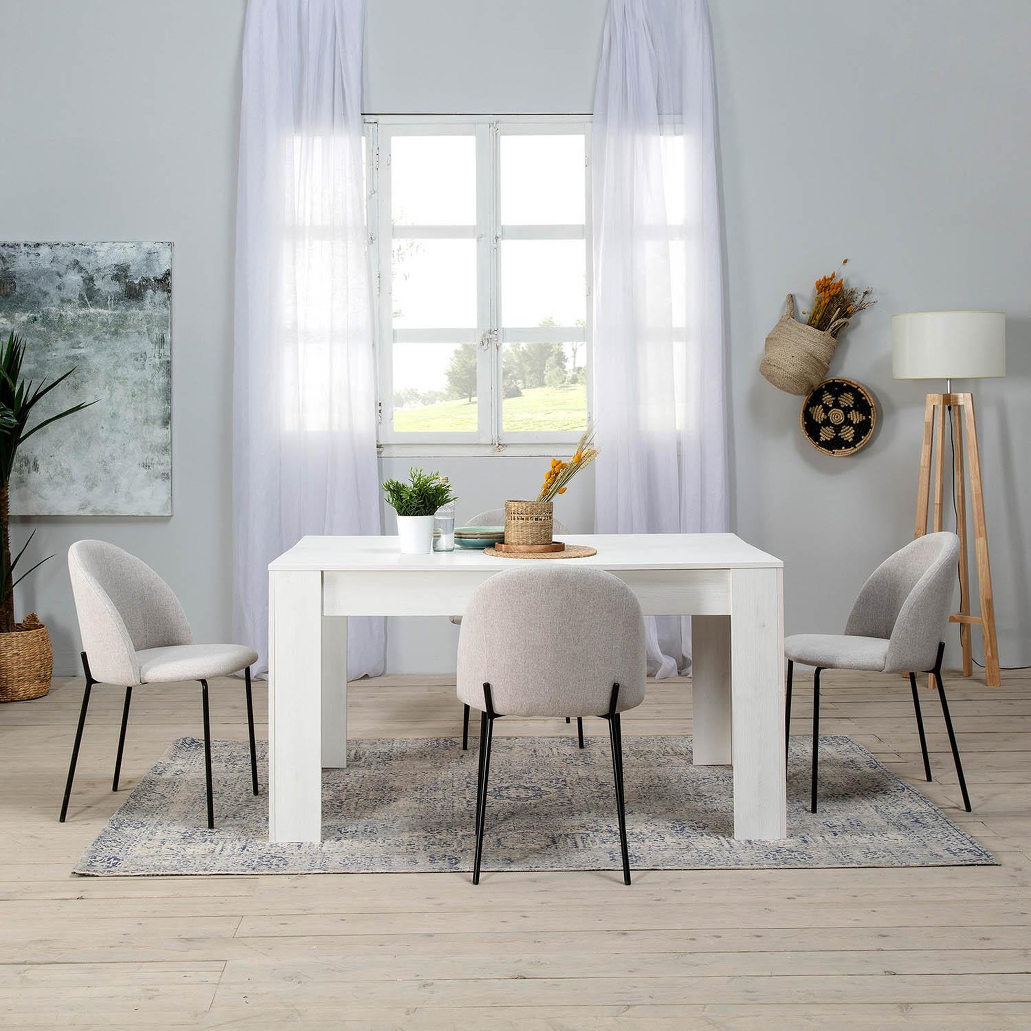 Voir la diapositive 2 : VS VENTA-STOCK Pack 2 chaises Salle à Manger tapissées Kenia Beige, 43 cm x 47cm x 78,5 cm