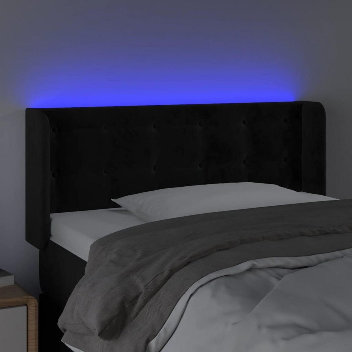 VIDAXL Tete de lit a LED Noir 93x16x78/88 cm Velours