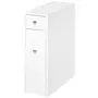 HOMCOM Support papier toilette - porte-papier toilette - armoire pour papier toilette - 2 tiroirs, coffre - MDF blanc