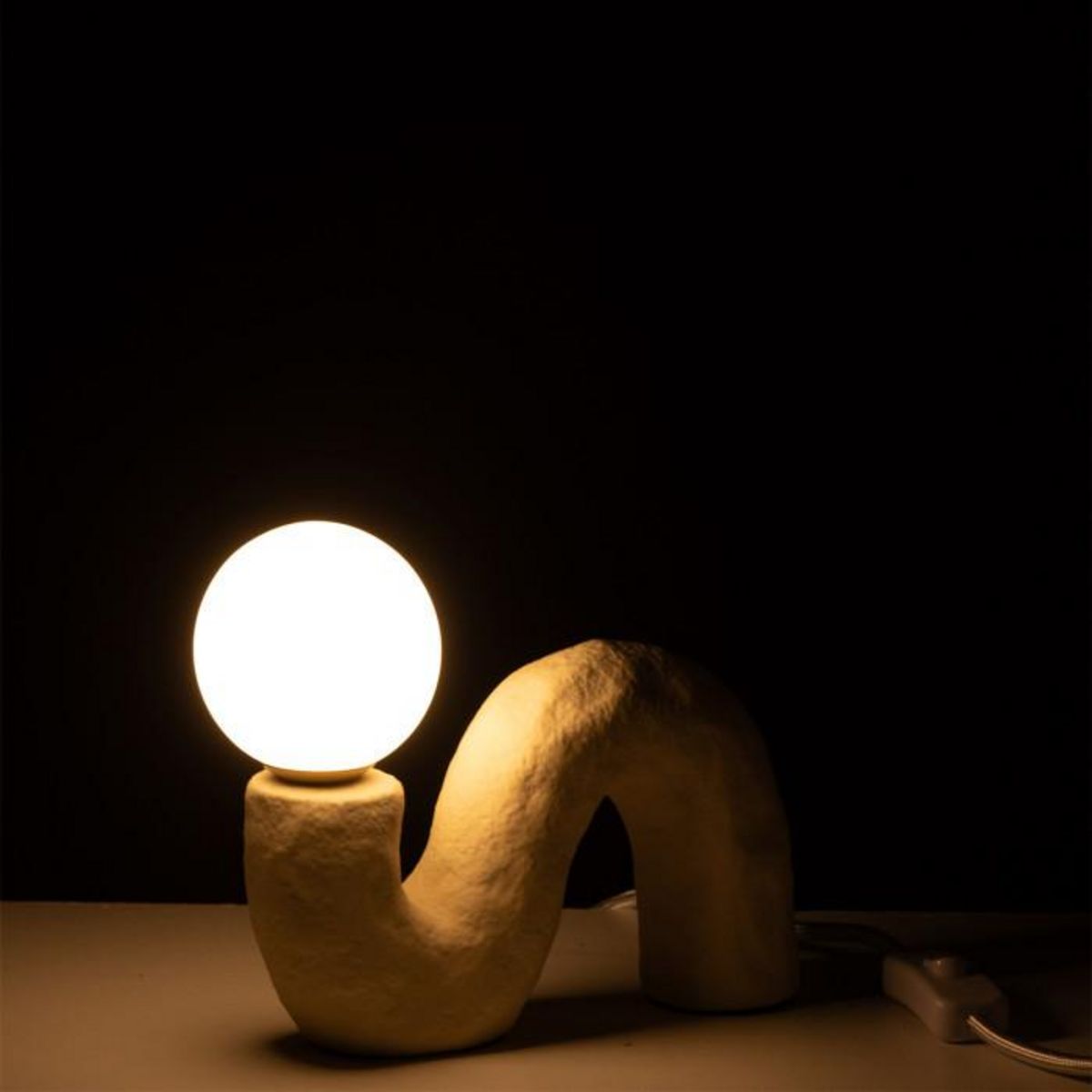 Paris Prix Lampe à Poser Design  Pierre  22cm Beige