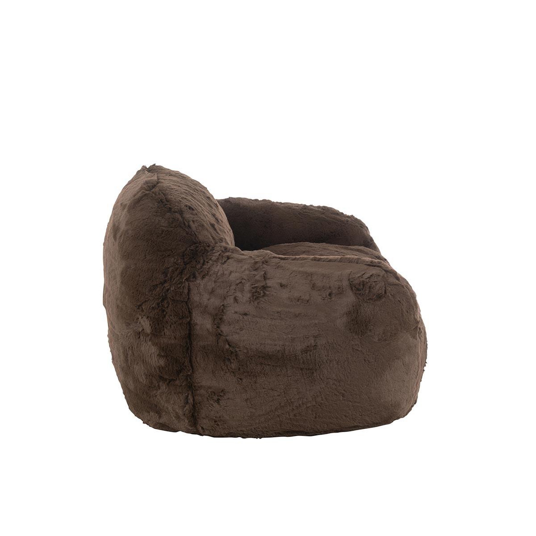 Voir la diapositive 3 : J-LINE Fauteuil en tissu  cutie  99cm marron