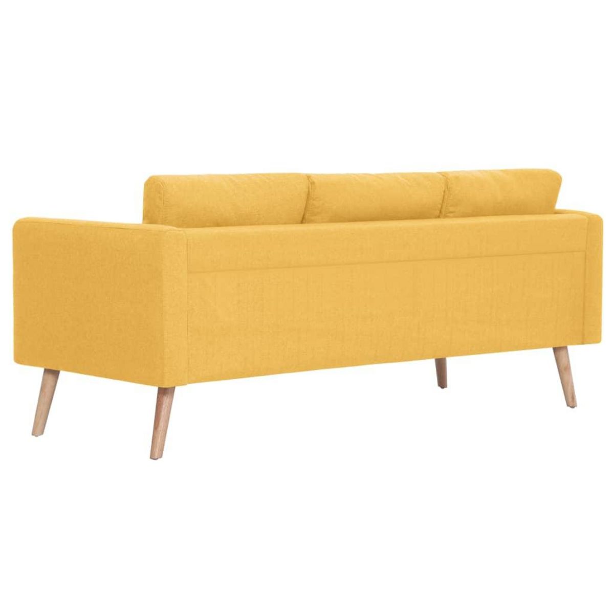 VIDAXL Canape a 3 places Tissu Jaune