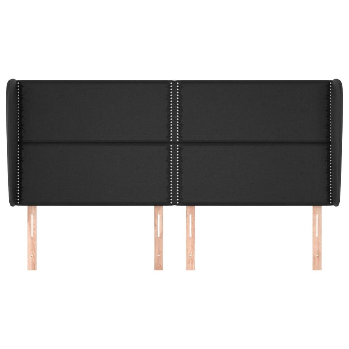 VIDAXL Tete de lit avec oreilles Noir 163x23x118/128 cm Similicuir