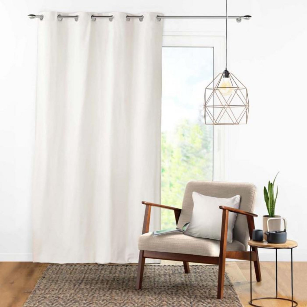 Paris Prix Housse de Coussin  Panama  40x40cm Blanc