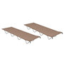Voir la diapositive 1 : VIDAXL Lits de camping 2 pcs 180x60x19 cm Tissu Oxford et acier Taupe