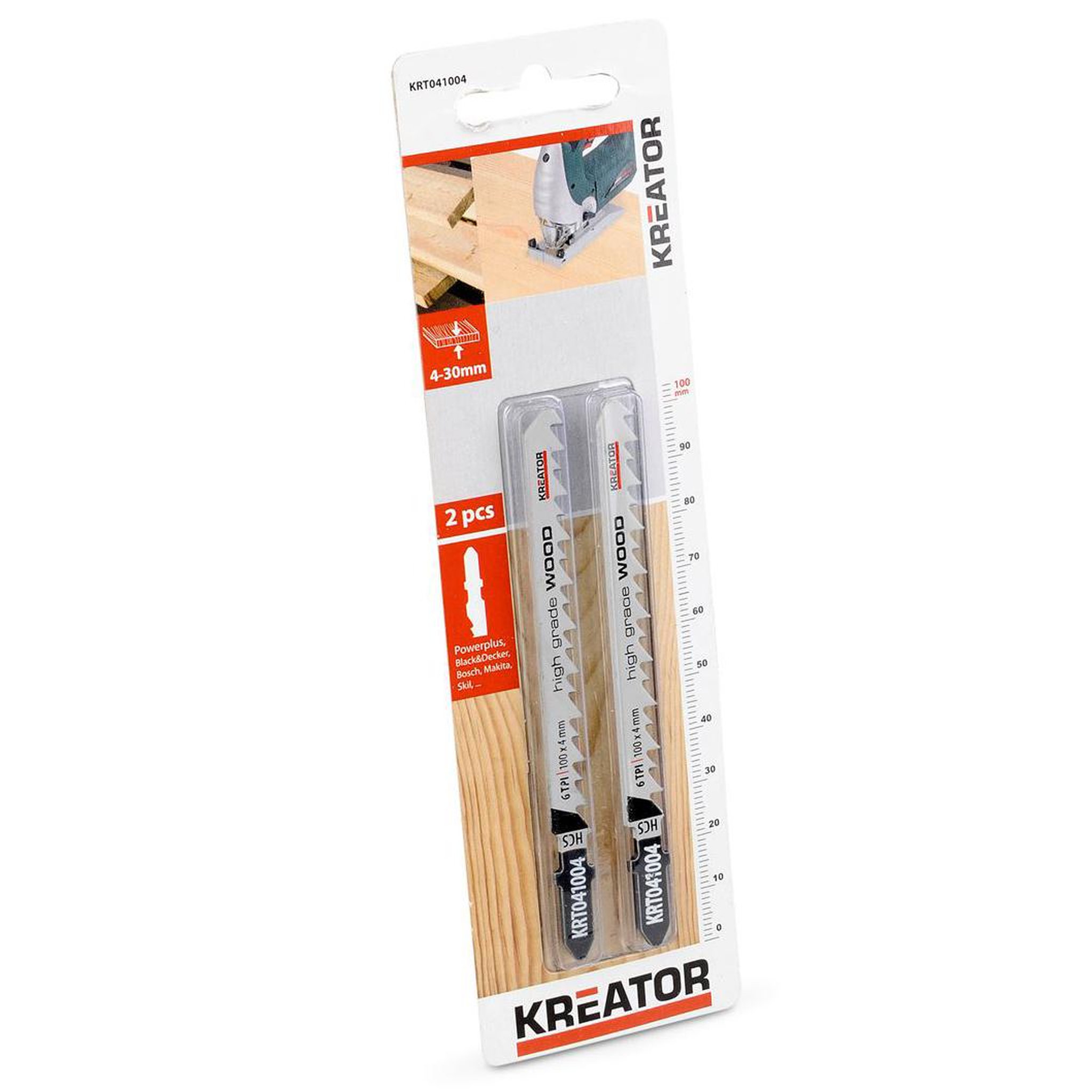 Voir la diapositive 2 : KREATOR Lot de 2 lames de scie HCS Kreator  pour bois dur