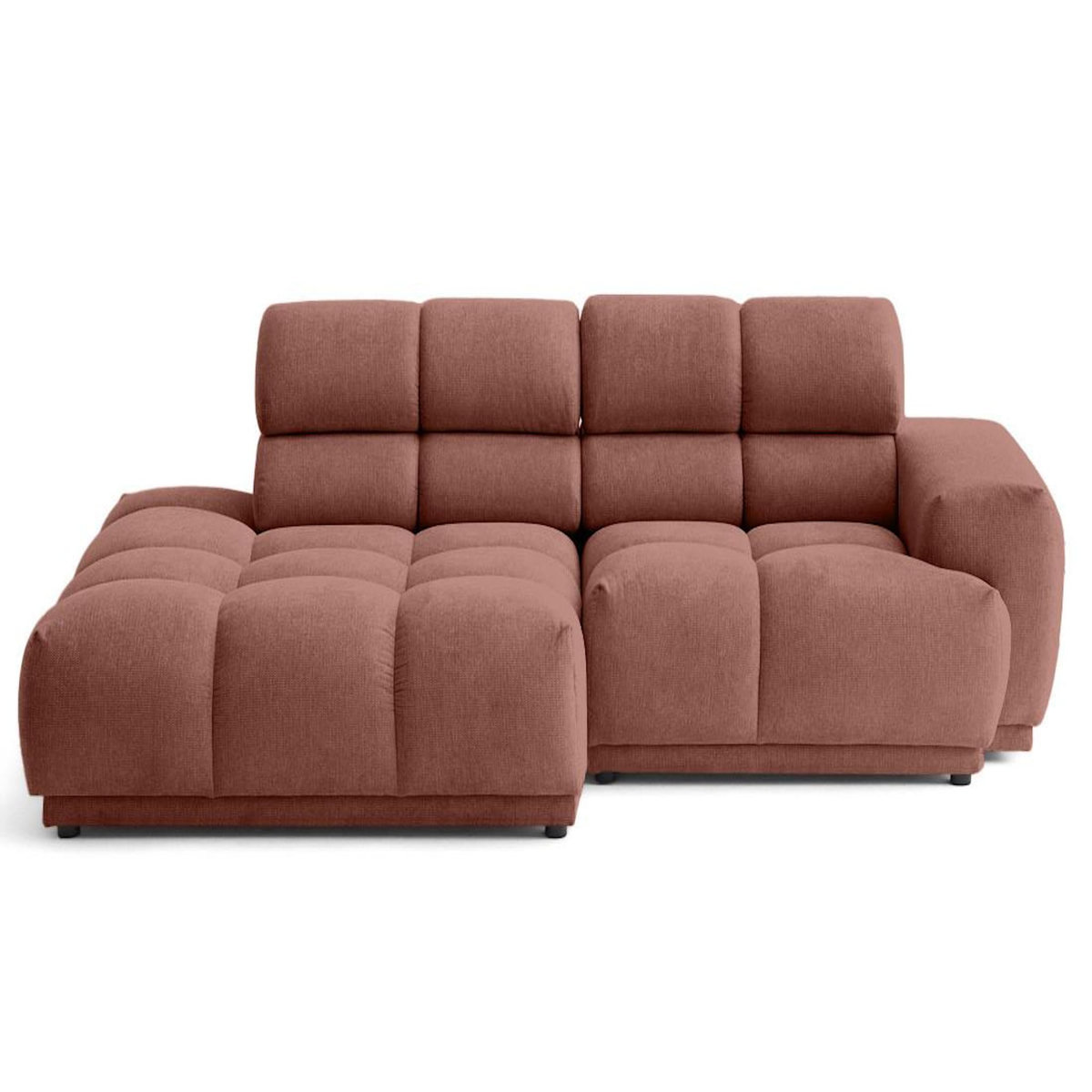 LISA DESIGN Matera - canapé d'angle gauche 4 places avec têtières réglables en tissu texturé