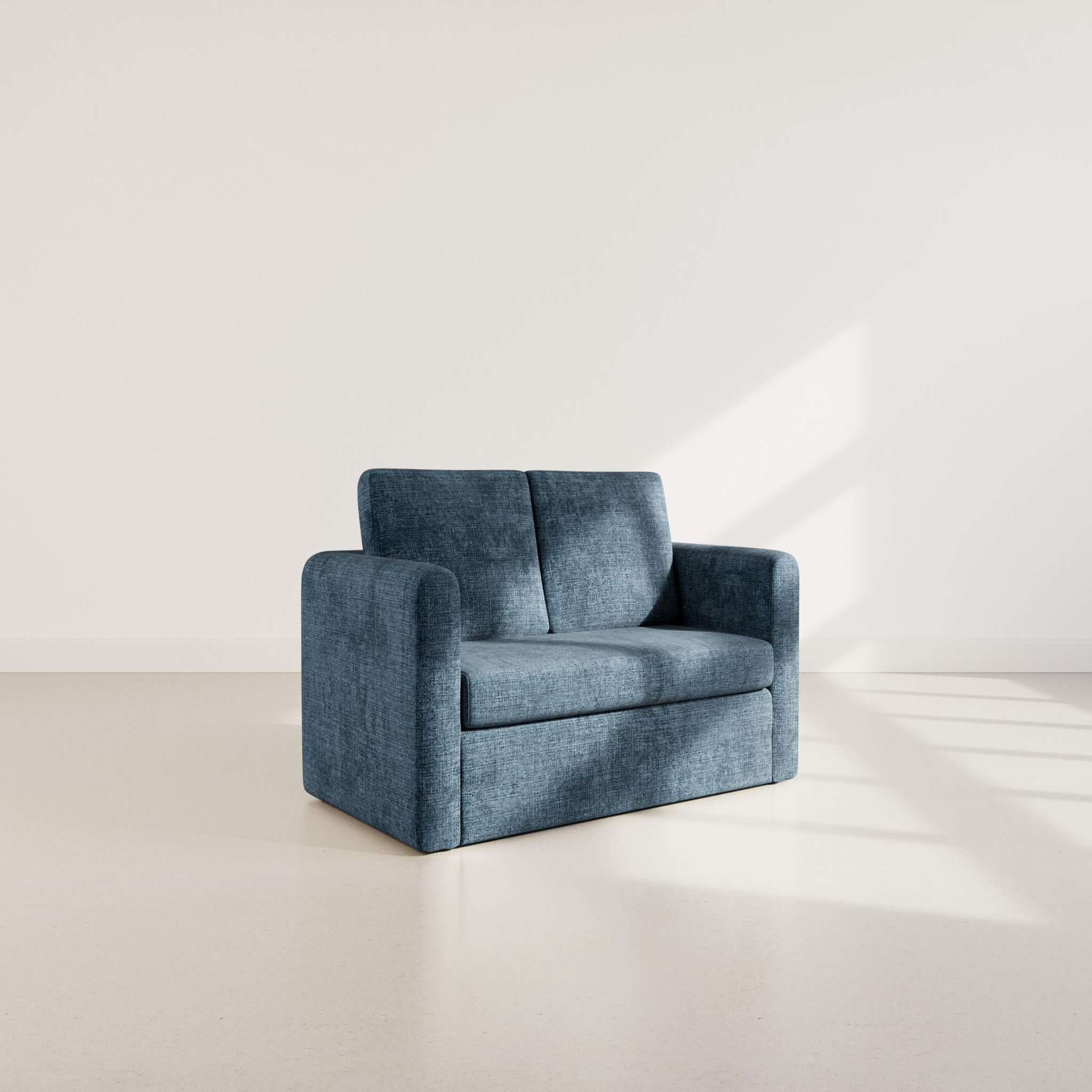 Voir la diapositive 1 : BEST MOBILIER Marilia - canapé 2 places convertible déplimousse en velours texturé