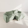 Voir la diapositive 6 : BEST MOBILIER Rebecca - canapé d'angle droit 4 places convertible avec coffre en velours texturé